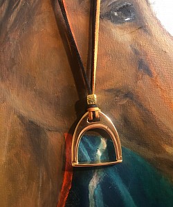 Pendentif Etrier plaqué argent doré à l’or fin