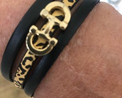 Bracelet cuir  plaqué argent double ou triple cuir