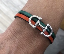 Bracelet cuir et mors bicolore